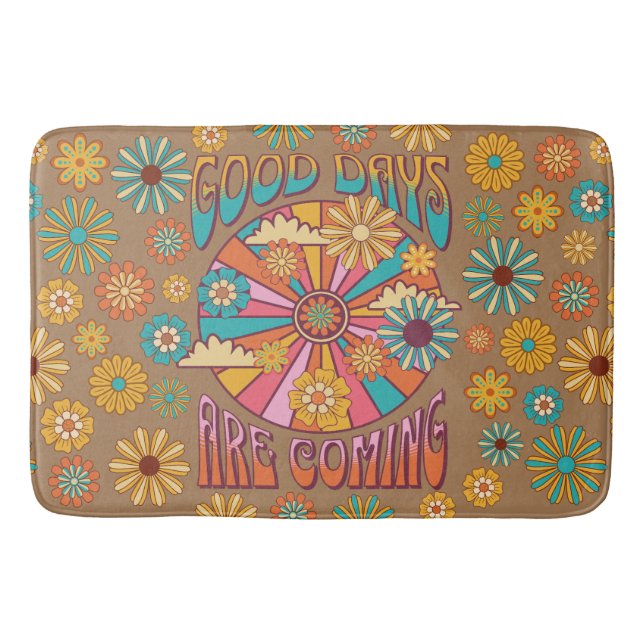 Retro Good Days Are Coming Seventies  Bath Mat (Front)