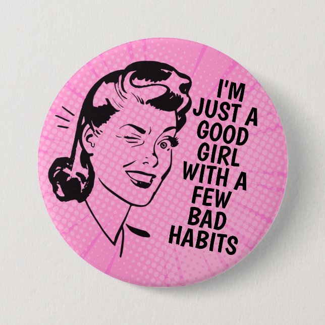 Retro Good Girl Button (Front)
