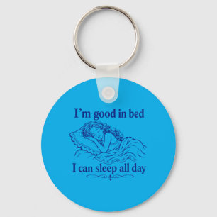 Retro Good In Bed Can Sleep Day Funny Sleep Keychain