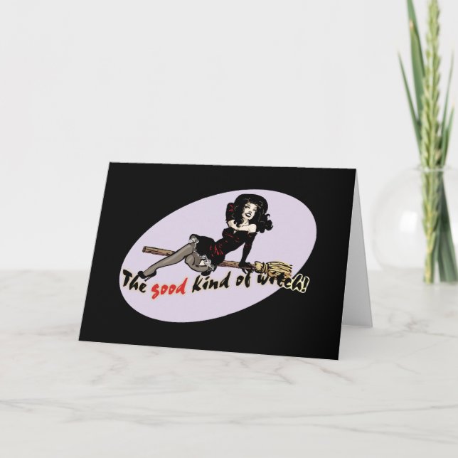 Retro Good Kind of Witch Card (Front)