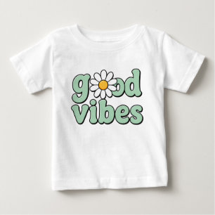 Retro Good Vibes Daisy Flower Kids T-Shirt