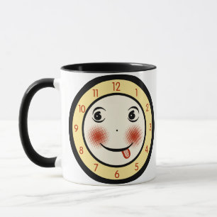 Retro Goofy Clock Face Mug