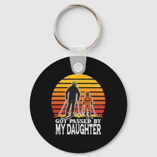 Retro Got Ped By My Daughter Funny Skiing Design Keychain