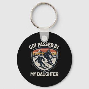 Retro Got Ped By My Daughter Skiing, Funny Dad Ski Keychain