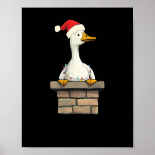 Retro Got Too Silly Christmas Funny Santa Silly Go Poster
