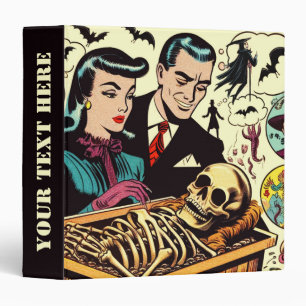 Retro Goth Couple Comics Binder