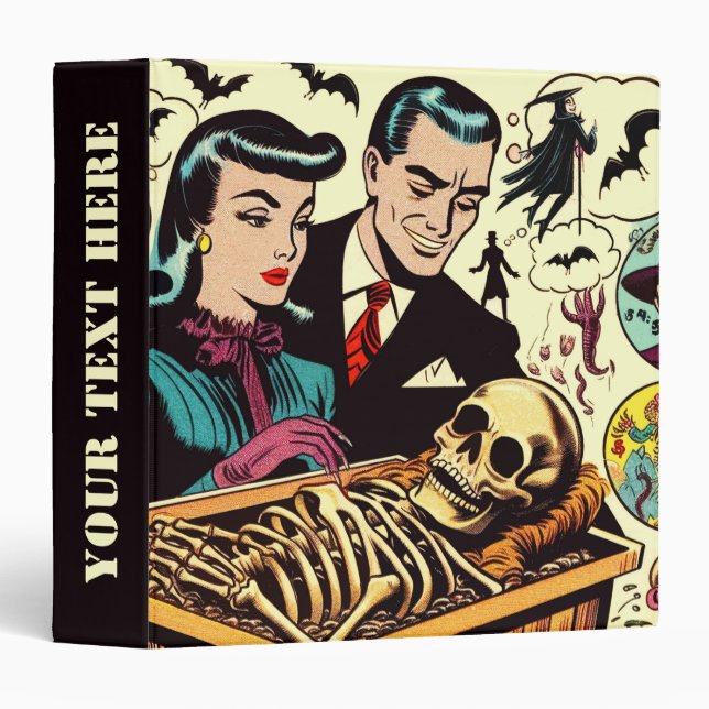Retro Goth Couple Comics Binder (Front/Spine)
