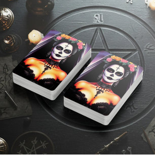 Retro Goth Hispanic Pin-up Playing Cards