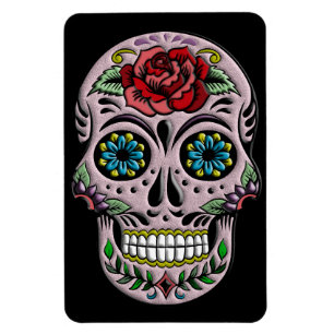 Retro Goth Sugar Skull Magnet