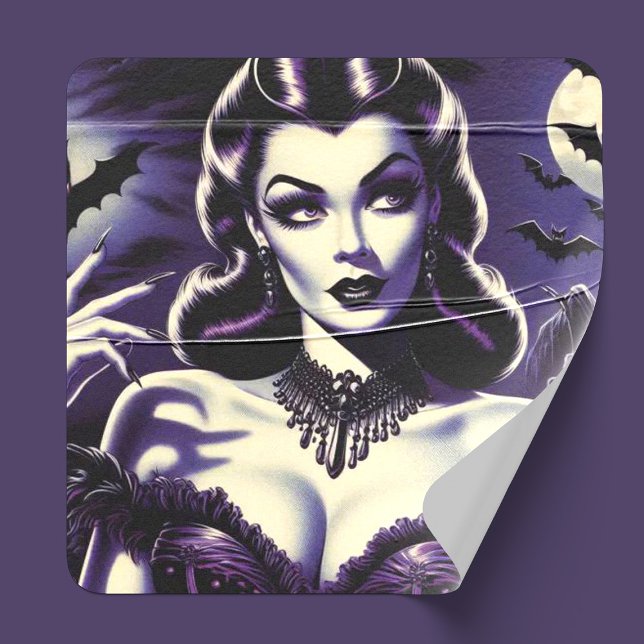 Retro Gothic Woman Square Sticker (Creator Uploaded)