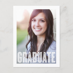 RETRO GRAD 2   GRADUATION INVITATION POSTCARD