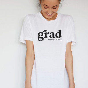 Retro grad cool simple black white graduation T-Shirt