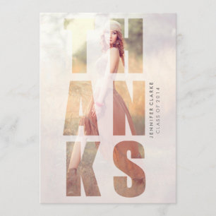RETRO GRAD GRADUATION THANK YOU CARD