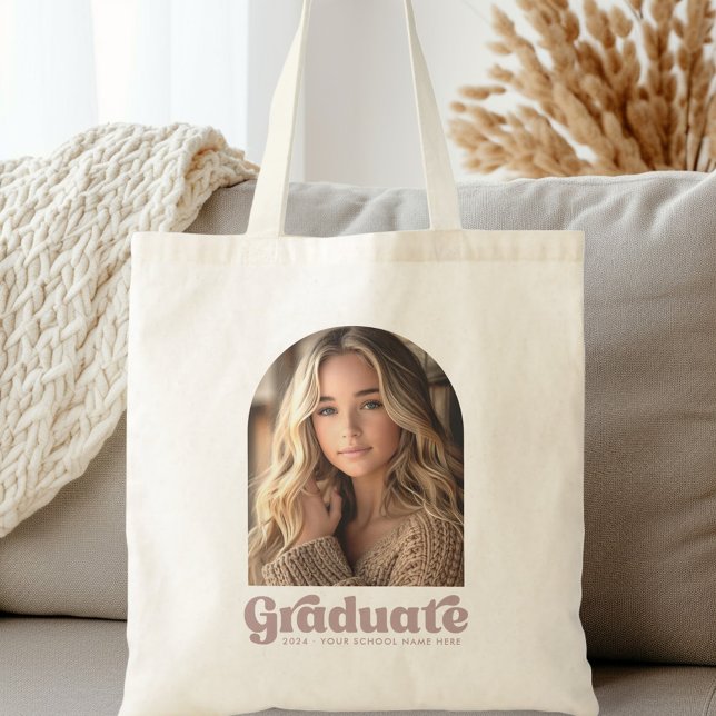 Retro grad student graduation photo arch tote bag (Retro grad student graduation photo arch tote bag)