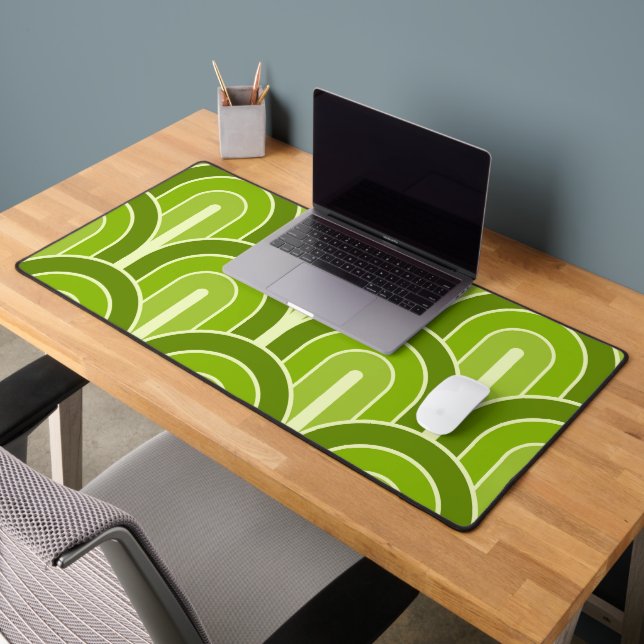 Retro Gradated Geometric Fan Pattern Desk Mat (Office 2)
