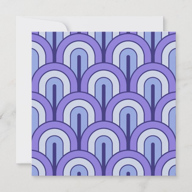 Retro Gradated Geometric Fan Pattern Invitation (Front)