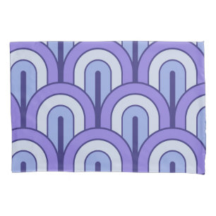 Retro Gradated Geometric Fan Pattern Pillowcase