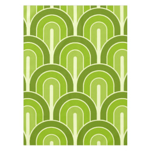 Retro Gradated Geometric Fan Pattern Tablecloth