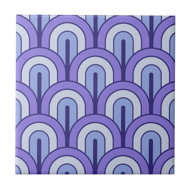 Retro Gradated Geometric Fan Pattern Tile (Front)