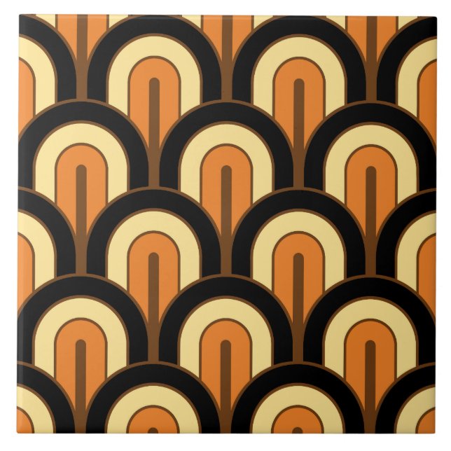 Retro Gradated Geometric Fan Pattern Tile (Front)