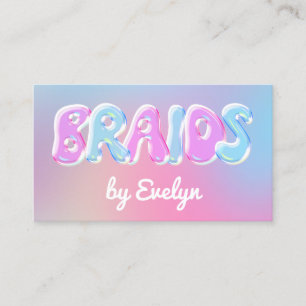 Retro Gradient Bubbles Braids Business Card