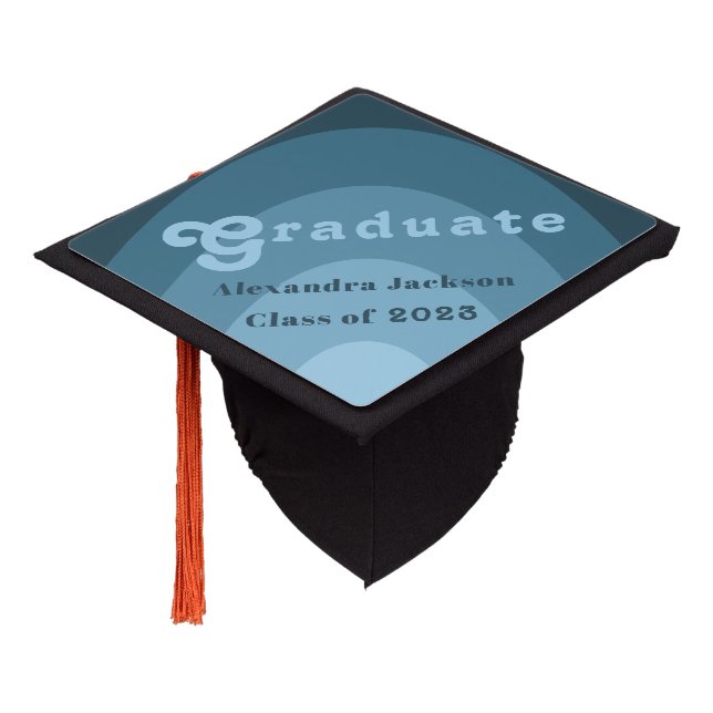 Retro Graduate Class of 2023 Graduation Cap Topper (Angled)