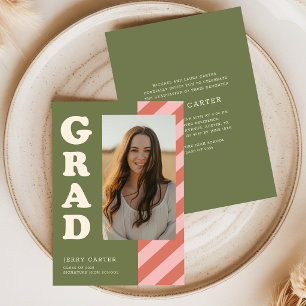 Retro Graduate Photo Graduation Party Invitation
