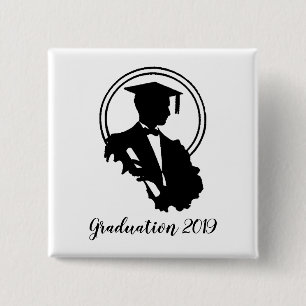 Retro Graduation 2019 2 Inch Square Button
