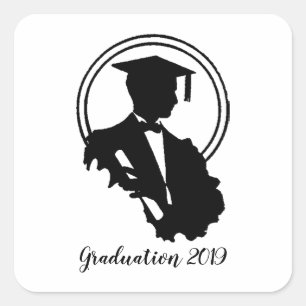 Retro Graduation 2019 Square Sticker