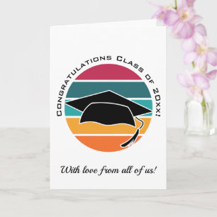 Retro Graduation Graduate Cap Mortarboard Card