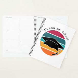 Retro Graduation Graduate Cap Mortarboard Planner