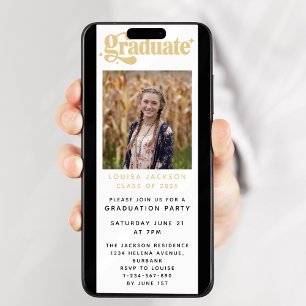 Retro Graduation Party Digital Evite Invitation