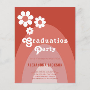 Retro Graduation Party Simple Daisy Budget Flyer