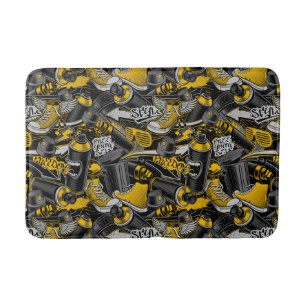 Retro Graffiti Urban Street Pattern Bath Mat