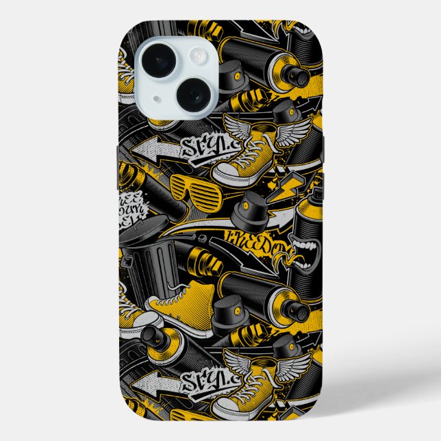 Retro Graffiti Urban Street Pattern Case-Mate iPhone Case (Back)