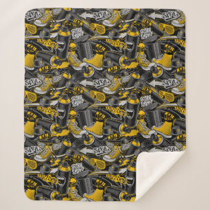 Retro Graffiti Urban Street Pattern Sherpa Blanket