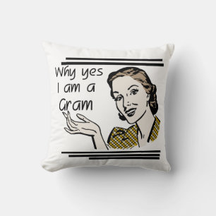 Retro Gram Gifts Throw Pillow