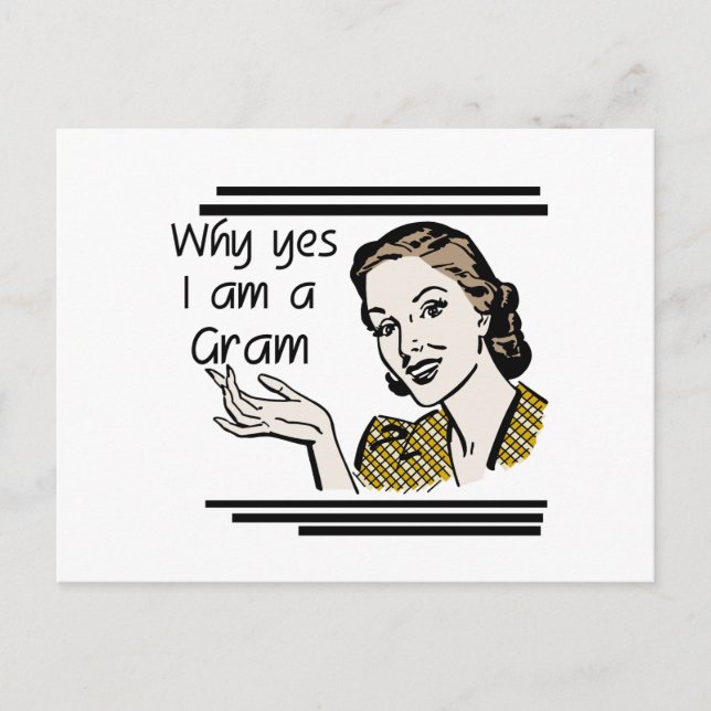 Retro Gram Tshirts and Gifts Postcard (Front)