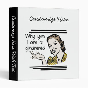 Retro Gramma T-shirts and Gifts Binder