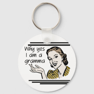 Retro Gramma T-shirts and Gifts Keychain