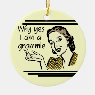 Retro Grammie T-shirts and Gifts Ceramic Ornament