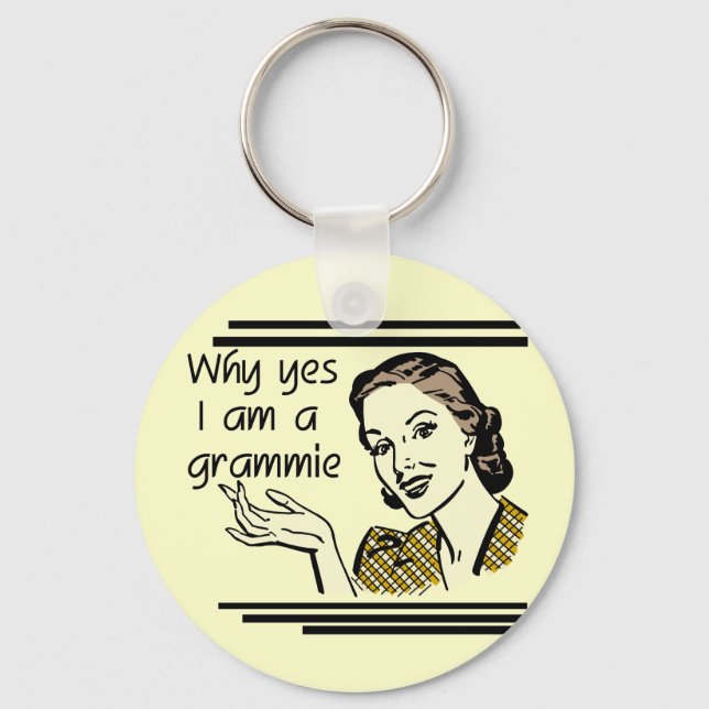 Retro Grammie T-shirts and Gifts Keychain (Front)