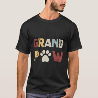 Retro Grand Paw Dog Lover Grandpaw Grandpa Gift T-Shirt