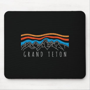 Retro grand teton national park wyoming vintage mouse pad