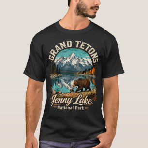 Retro Grand Tetons Jenny Lake National Park Fall T-Shirt