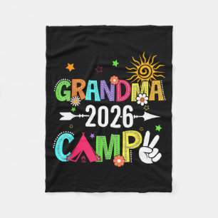 Retro Grandma Camp 2026 Grandma Nana Summer Fleece Blanket