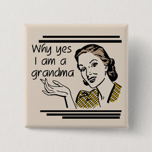 Retro Grandma T-shirts and Gifts 2 Inch Square Button