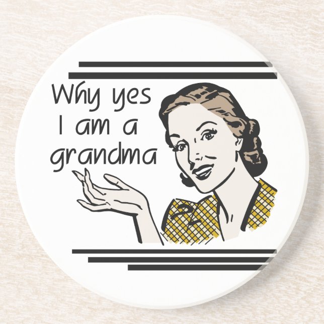 Retro Grandma T-shirts and Gifts Coaster (Front)
