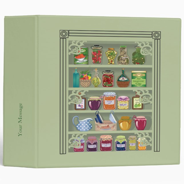 Retro Grandmother's Shelf 2 " Recipe Binder (Front/Spine)