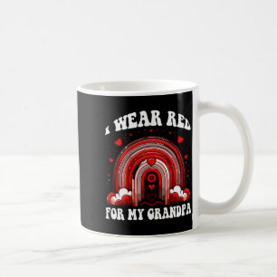 Retro Grandpa Heart Disease Awareness Rainbow Back Coffee Mug